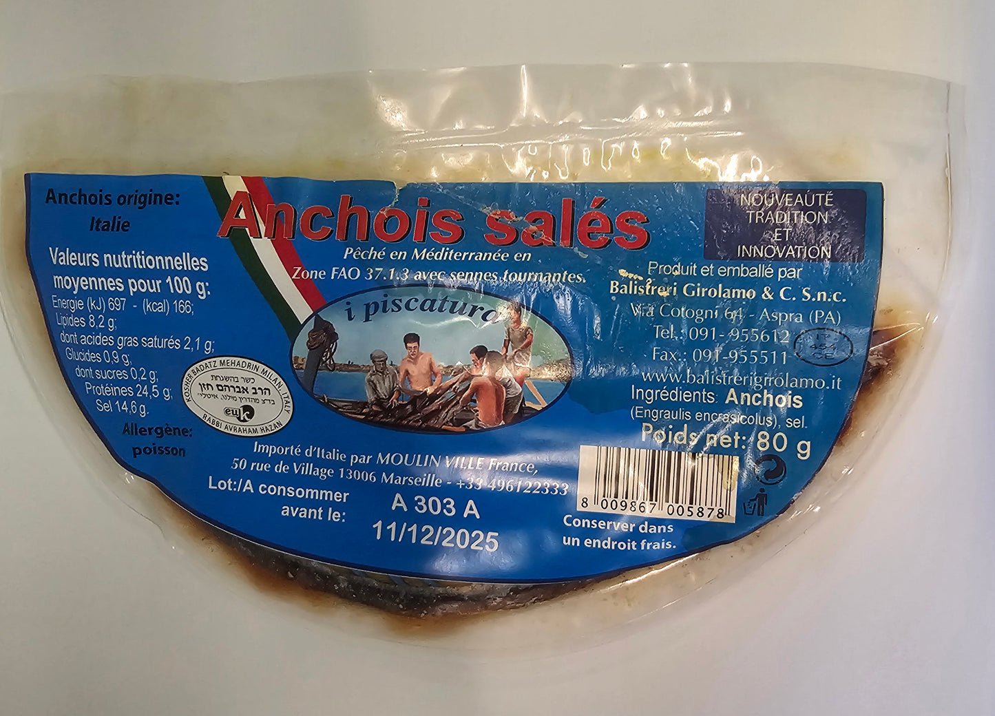 Anchois au sel 80g