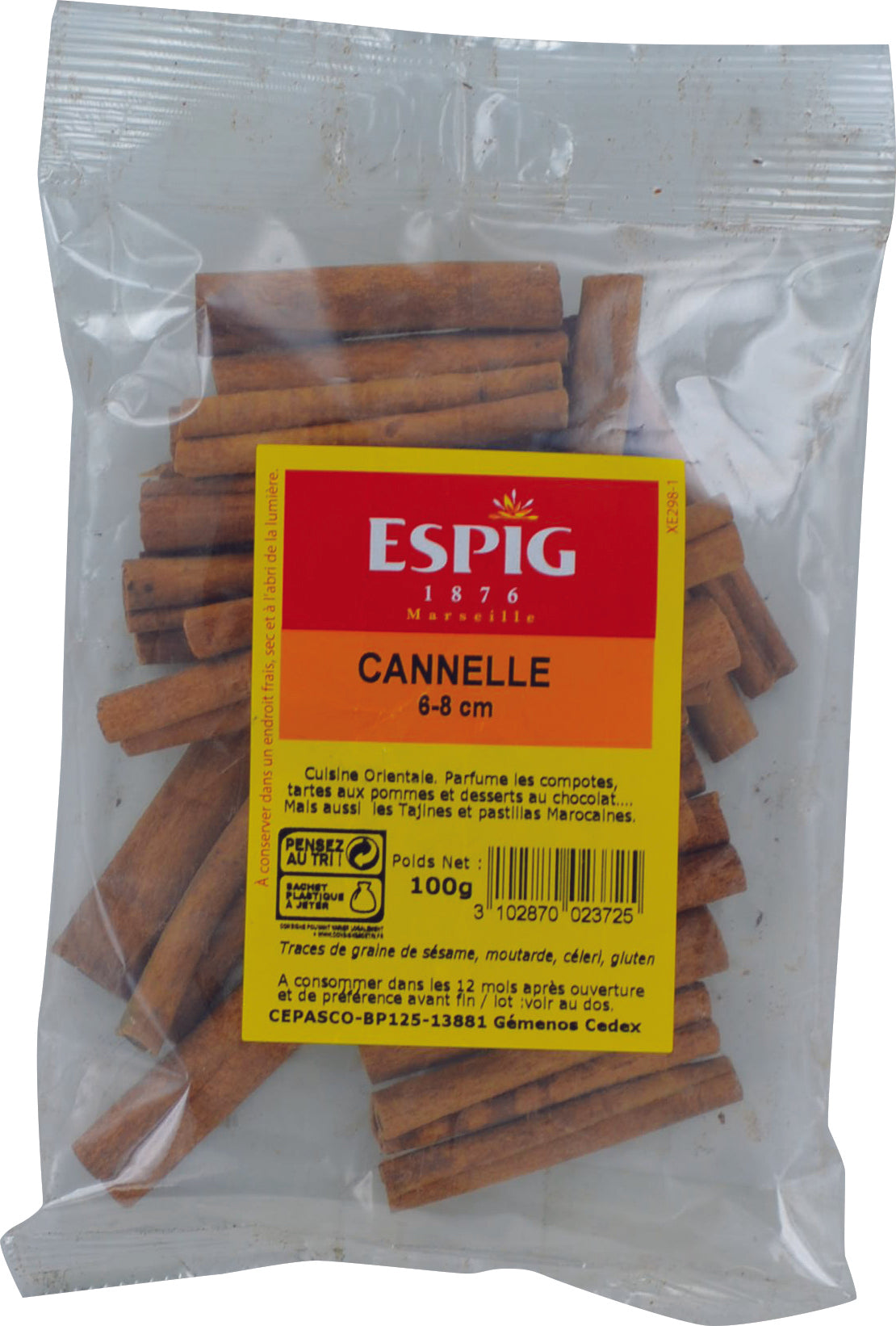 Cannelle entière 6-8 cmm Espig 50g