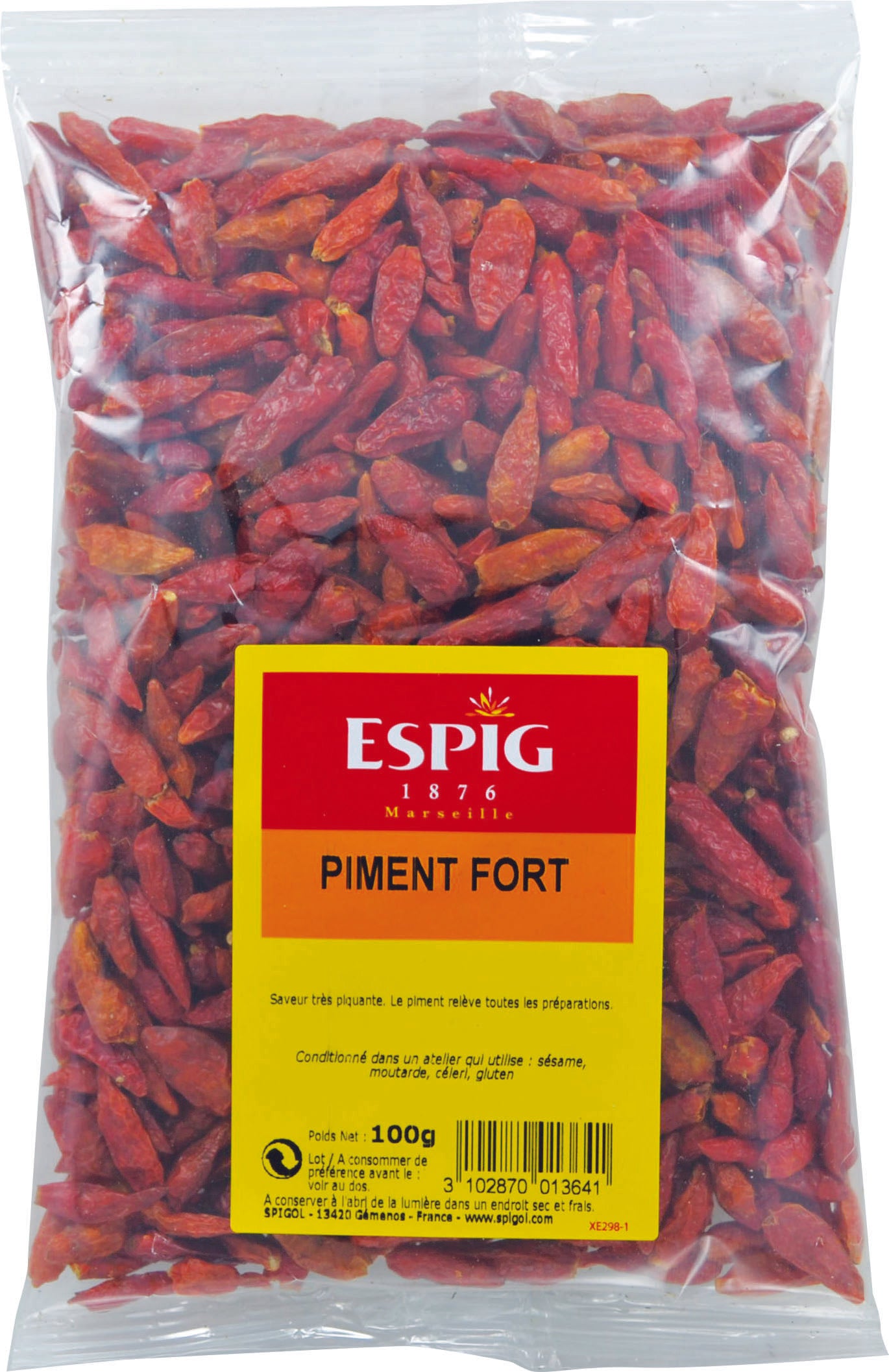 Piment fort entier Espig 50g