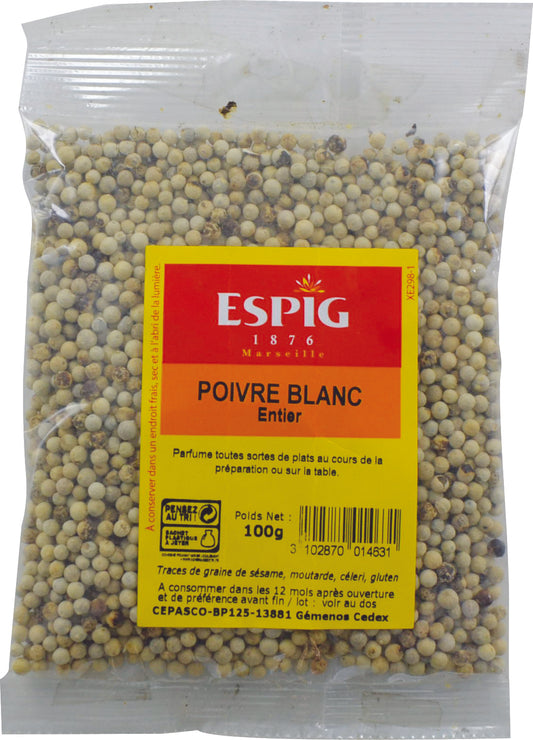 Poivre blanc en grain Espig 100g