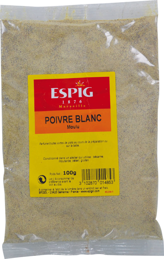 Poivre blanc moulu Espig 100g