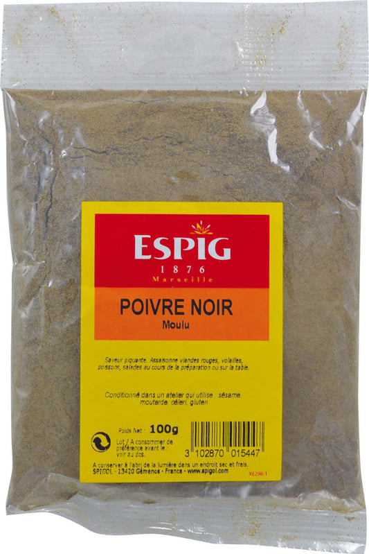 Poivre noir moulu espig 100g