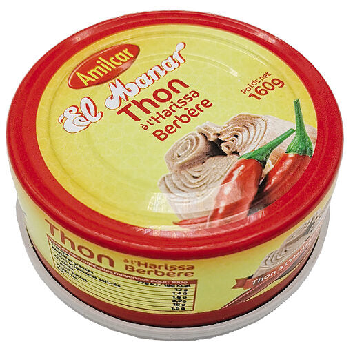 Thon Morceaux à la Harissa Berbere AMILCAR 160g KP BD Tunisie EL MANAR