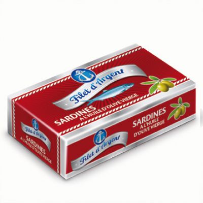 Sardine de Méditerranée HO 125g KP BD Tunisie FILET D'ARGENT
